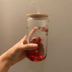 Handmade 12oz handmade snowglobe tumbler